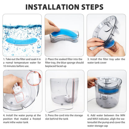 68 fl oz  Large Capacity Automatic  Pet Water Fountain with 2 Modes